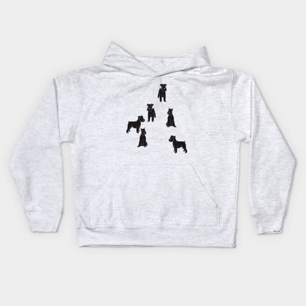 German dog silhouette art design #2 Kids Hoodie by FredGarden8